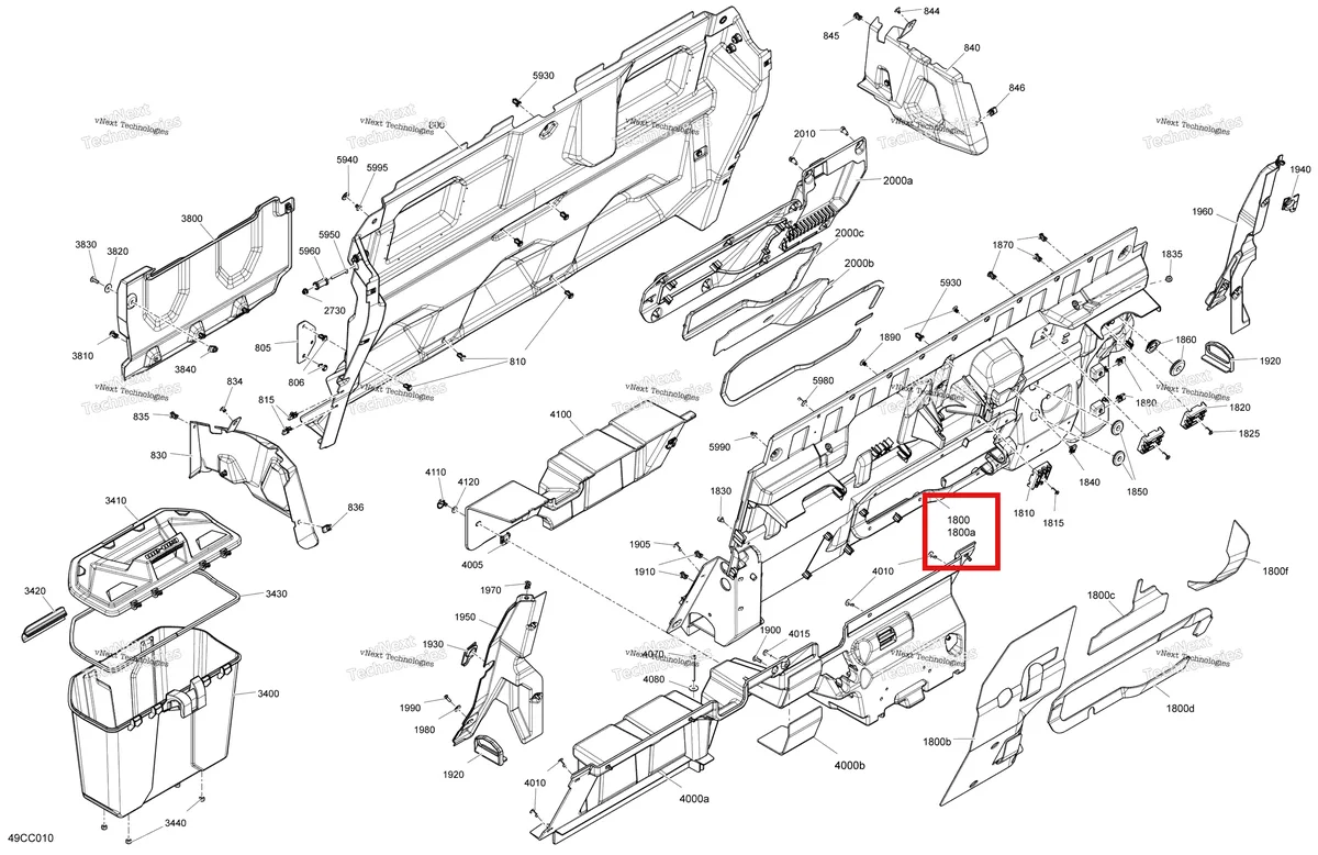 Деталь 707900715 на схеме узла 2023 Can-Am Defender MAX HD10 - LTD CAB Cab Interior - Back Wall