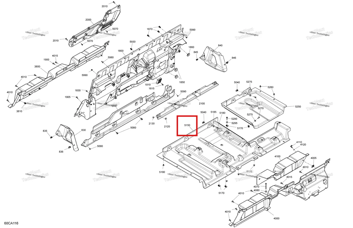 Деталь 707900720 на схеме узла 2021 Can-Am Traxter PRO HD10 - DPS - CE Cab Interior - Back Wall