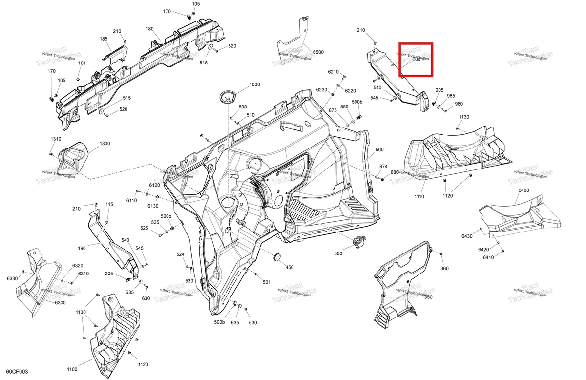 Деталь 707900739 на схеме узла 2026 Can-Am Defender MAX - HD9 - BASE - 8DTA - Compass Green - 62
