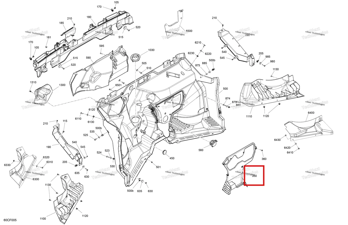Деталь 707900741 на схеме узла 2026 Can-Am Defender MAX - HD10 - DPSCAB - 8ATE - Compass Green - 65