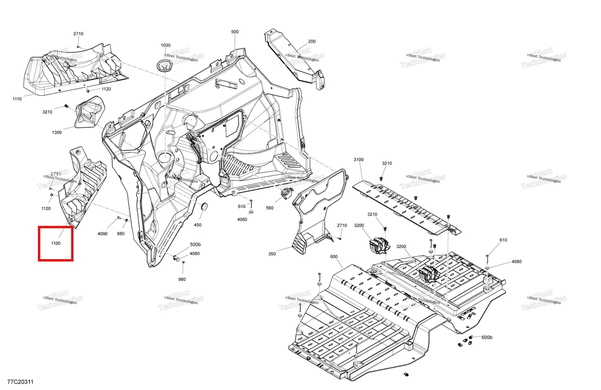 Деталь 707900750 на схеме узла 2020 Can-Am Defender HD10 - Except XMR Cab Interior - Evap - Fire Wall