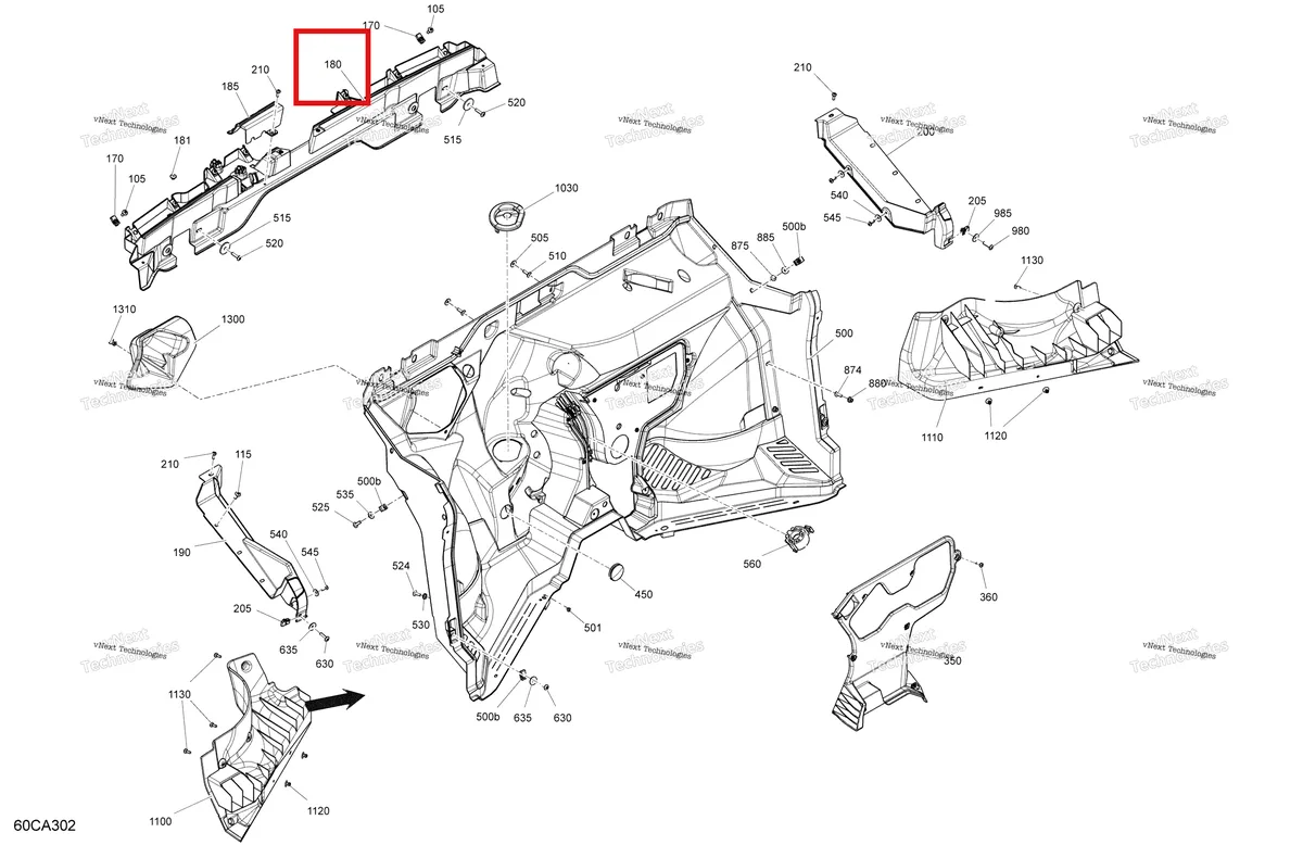 Деталь 707900755 на схеме узла 2021 Can-Am Traxter HD8 - DPS - CE Cab Interior - Firewall