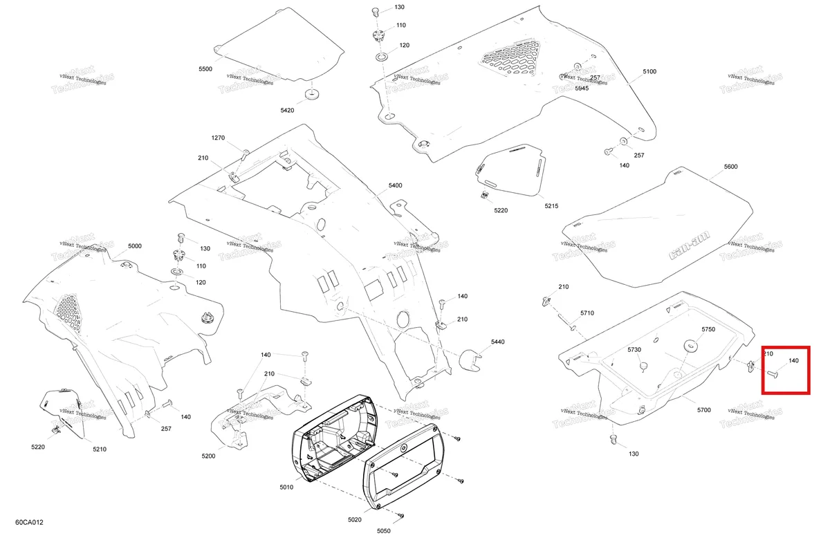 Деталь 707900757 на схеме узла 2021 Can-Am Maverick Turbo - XMR Body - Cab Interior - Dashboard