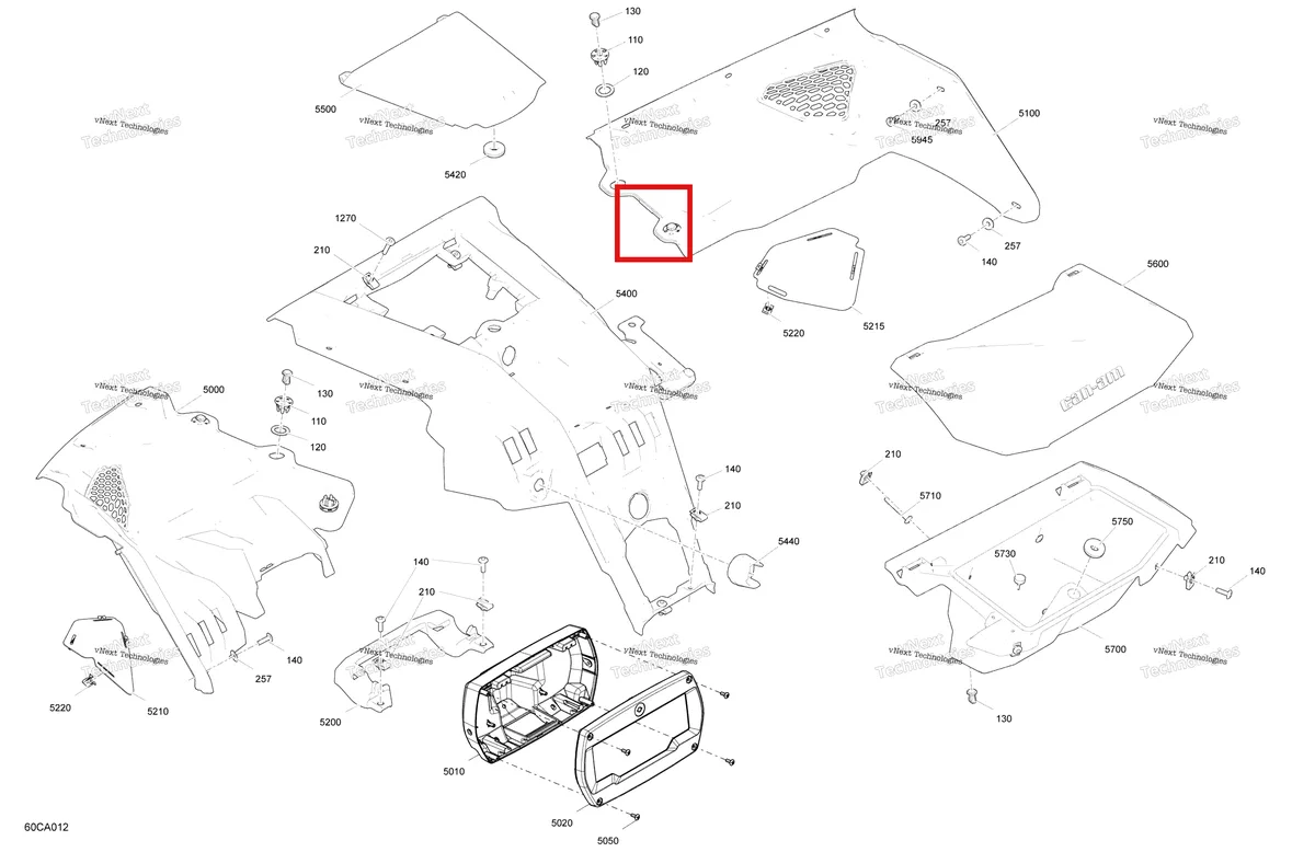 Деталь 707900758 на схеме узла 2021 Can-Am Maverick Turbo - XMR Body - Cab Interior - Dashboard