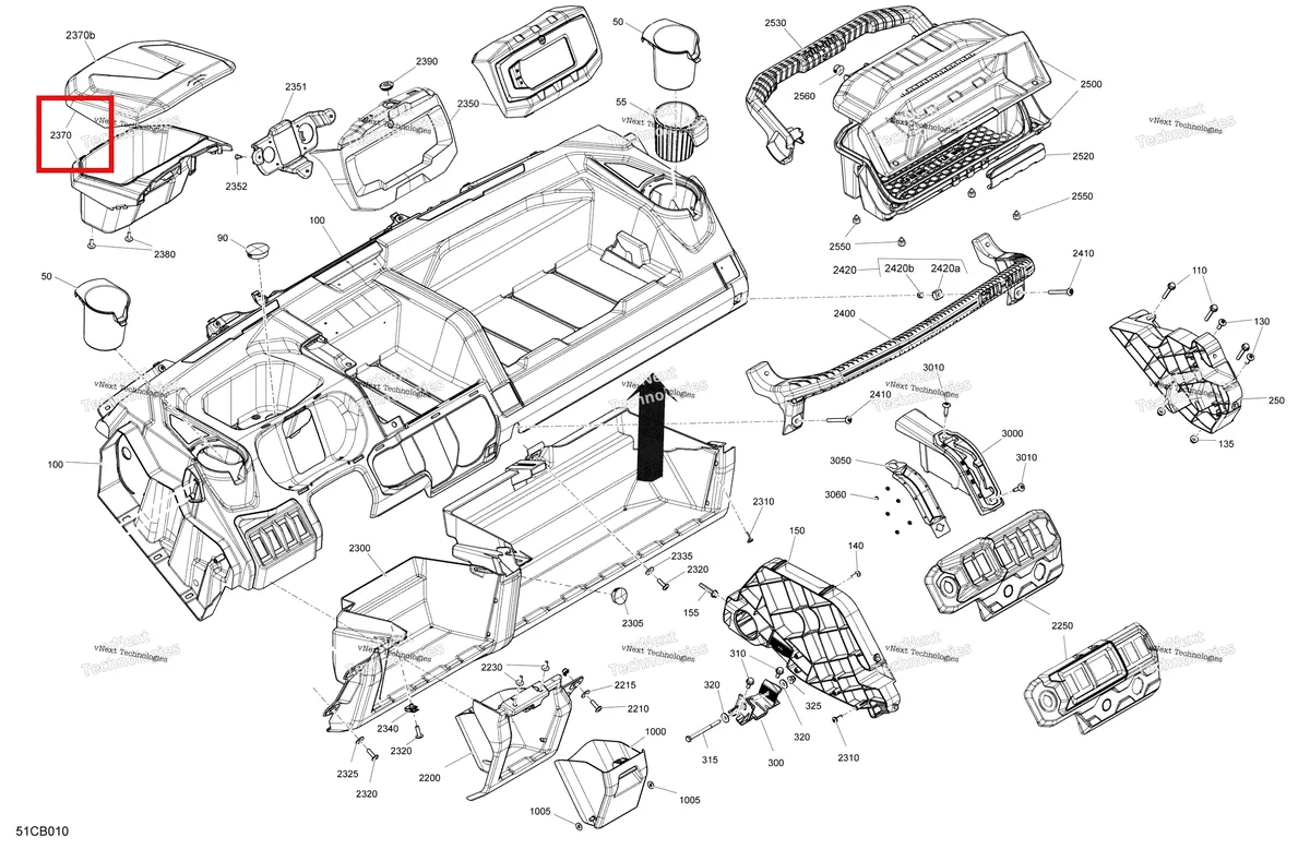 Деталь 707900764 на схеме узла 2022 Can-Am Traxter PRO HD10 - DPS - CE Cab Interior - Dashboard