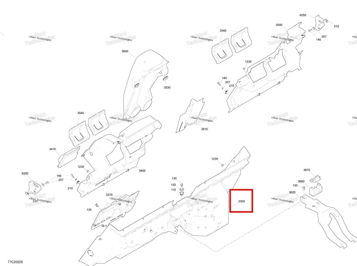 Деталь 707900769 на схеме узла 2020 Can-Am Maverick Turbo RR - XMR Cab Interior - Back Wall - Xmr