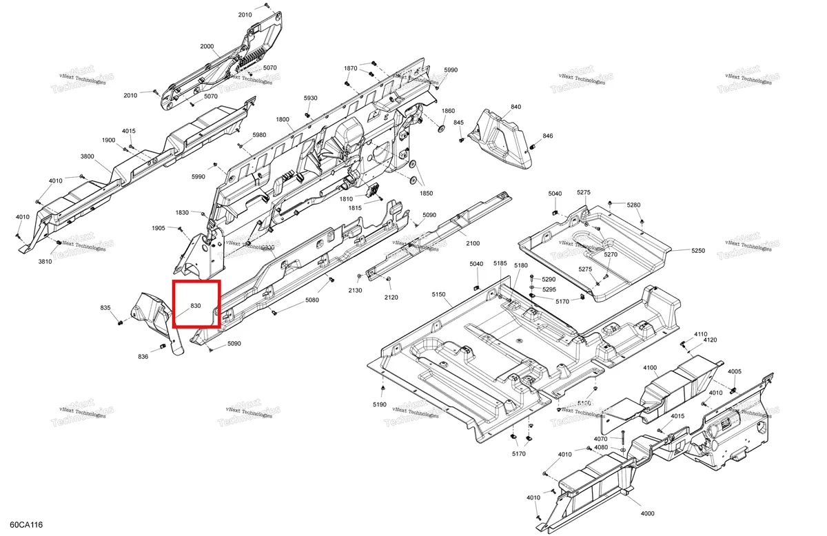 Деталь 707900802 на схеме узла 2021 Can-Am Traxter PRO HD10 - DPS - CE Cab Interior - Back Wall