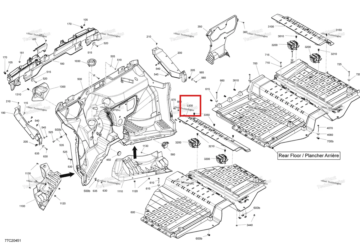 Деталь 707900807 на схеме узла 2020 Can-Am Defender PRO HD10 Cab Interior - Fire Wall And Floor