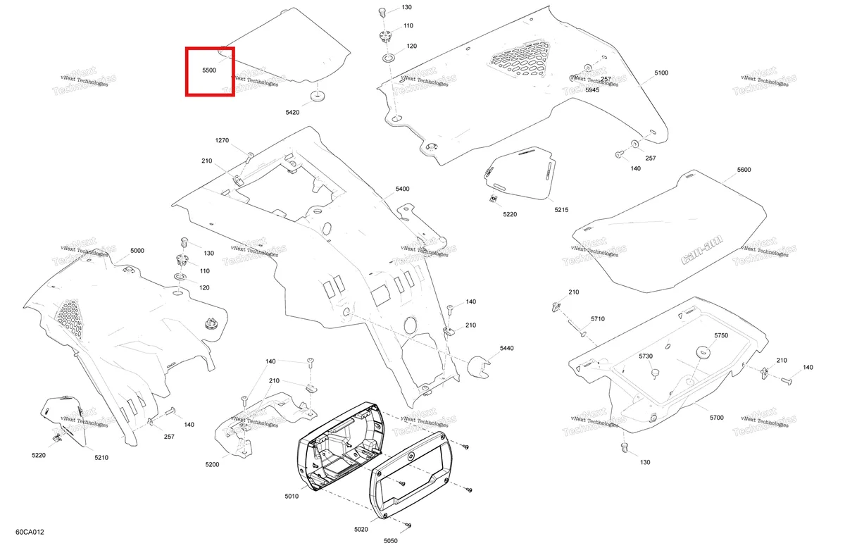 Деталь 707900874 на схеме узла 2021 Can-Am Maverick Turbo RR - XRC - CE Body - Cab Interior - Dashboard