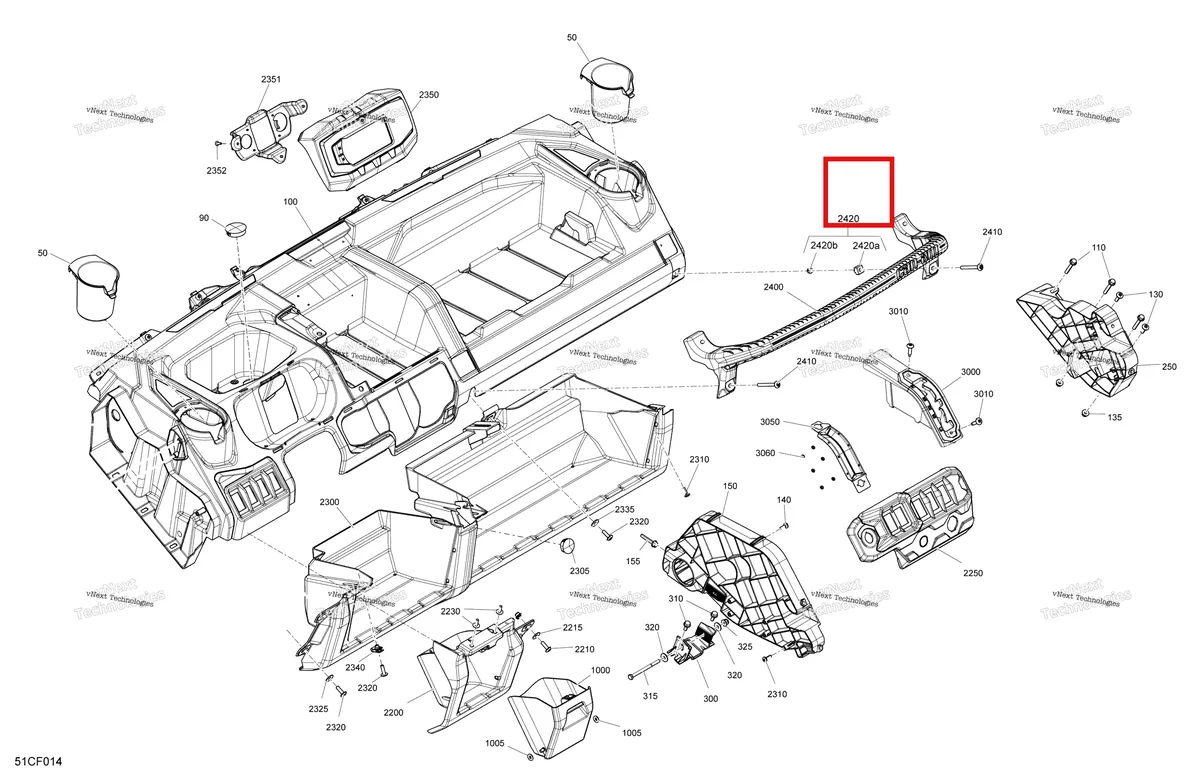 Деталь 707900890 на схеме узла 2026 Can-Am Defender - HD7 - DPS - 8WTF - Dark Wildland Camo - 62