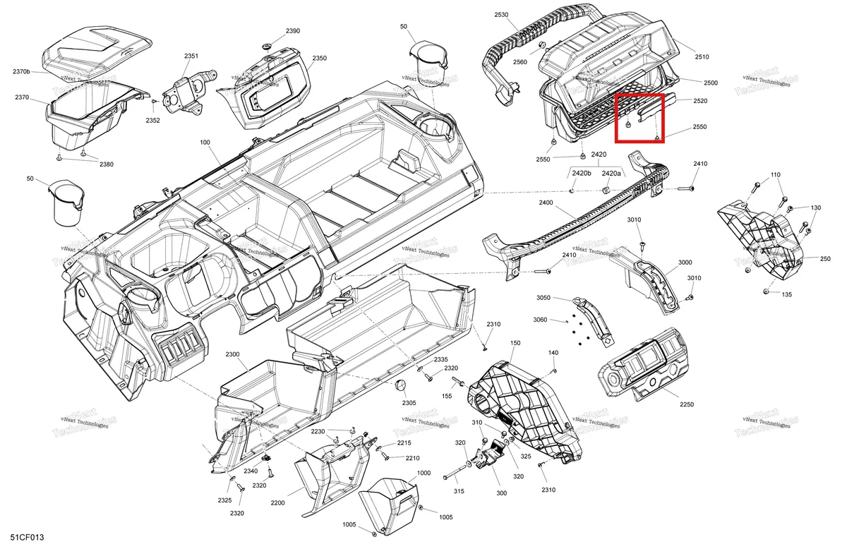 Деталь 707900891 на схеме узла 2026 Can-Am Defender - HD7 - XT - 7ETC - Dusty Navy Satin - 62