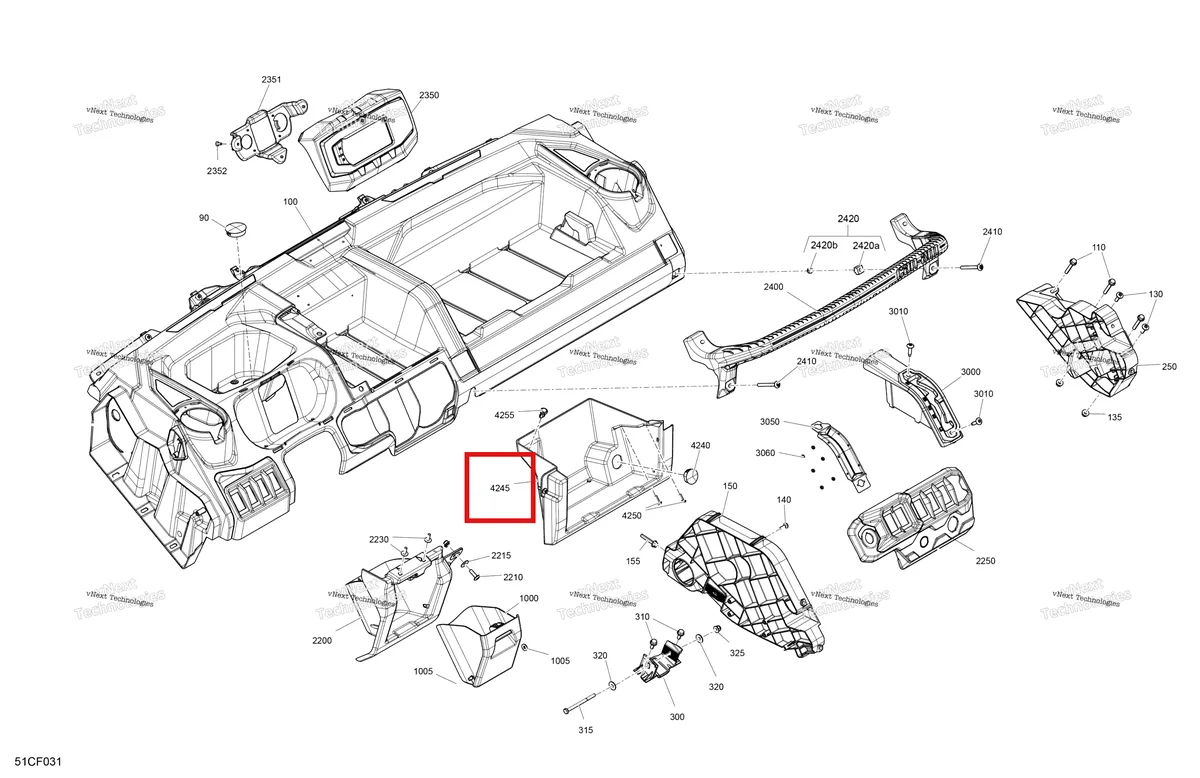 Деталь 707900993 на схеме узла 2026 Can-Am Defender MAX - HD10 - DPSCAB - 8ATE - Compass Green - 65