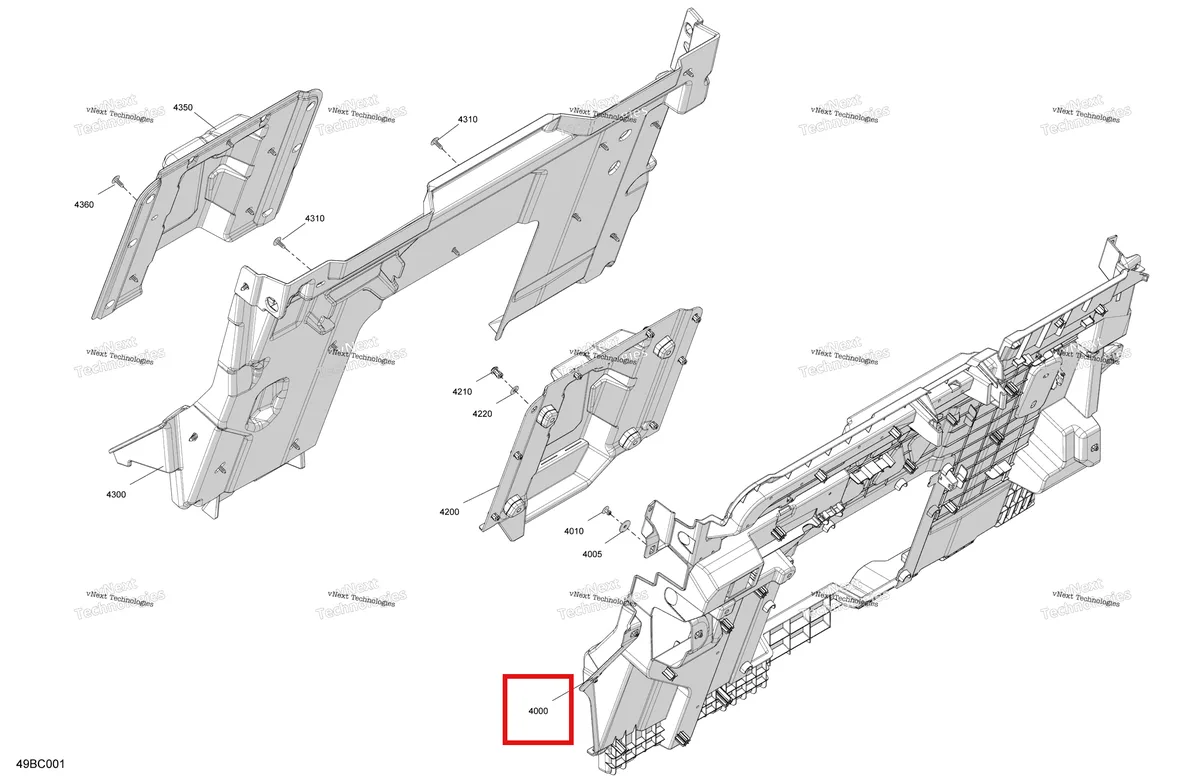 Деталь 707900998 (Задний Bulkhead Can-Am Commander 1000R EFI DPS (2022) (707900998)) на схеме узла 2023 Can-Am Commander MAX 1000R EFI - DPS Cab Interior - Back Wall
