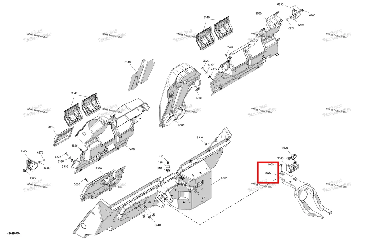 Деталь 707901047 (Задний шланг опора Can-Am Maverick Turbo RR XRC (2022) (707901047)) на схеме узла 2026 Can-Am Maverick Max - TURBO RR - XMR - 7ZTA - Loft Green Satin - 72
