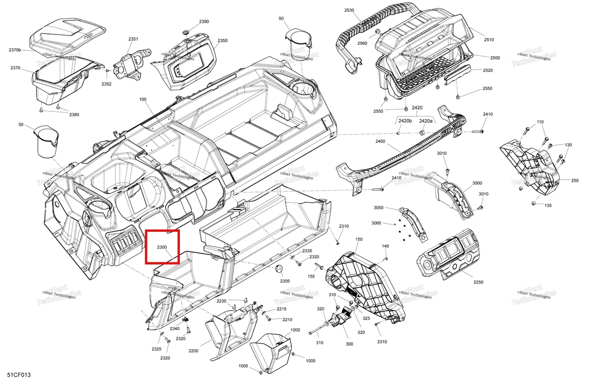 Деталь 707901086 на схеме узла 2026 Can-Am Defender - HD7 - XT - 7ETF - Dark Wildland Camo - 62
