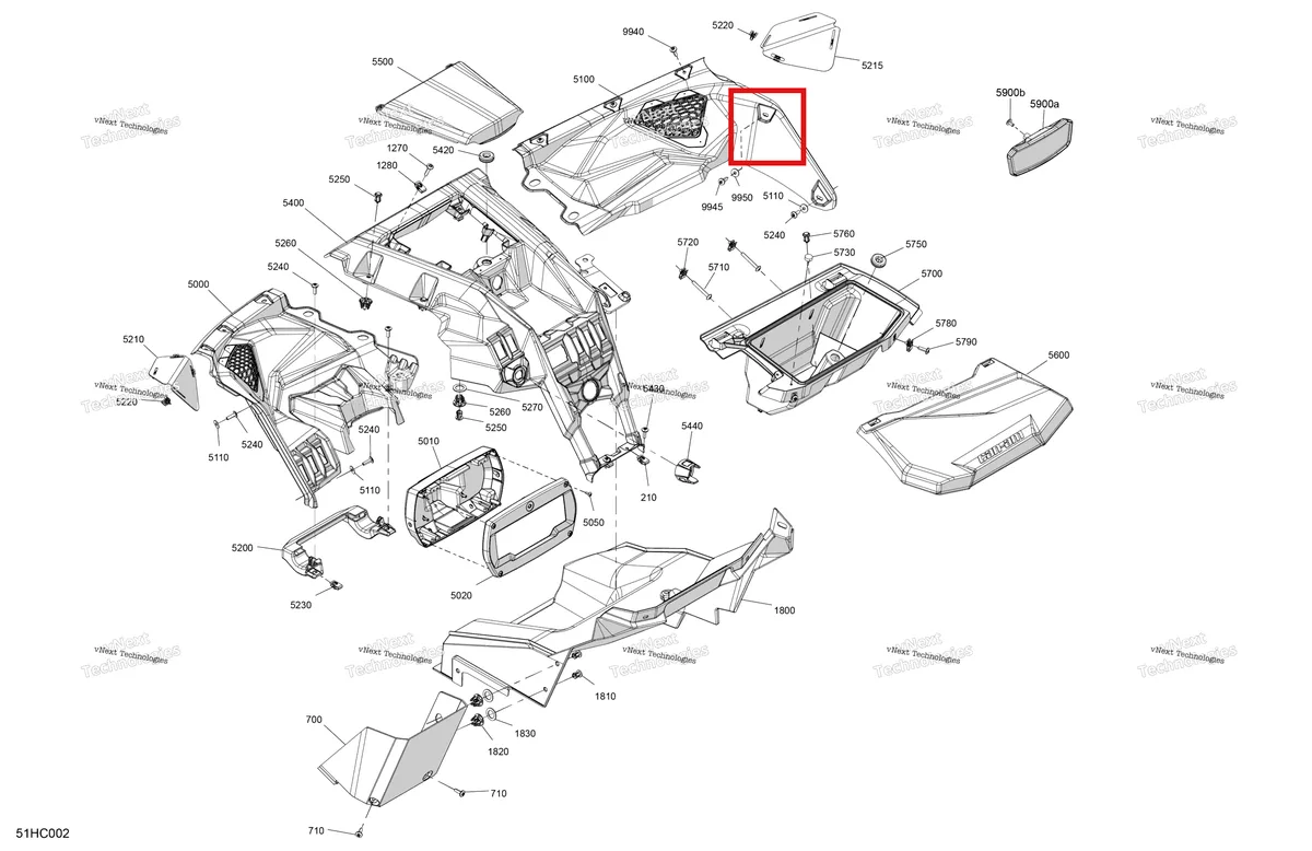 Деталь 707901105 на схеме узла 2023 Can-Am Maverick Turbo RR - XRC Cab Interior - Dashboard