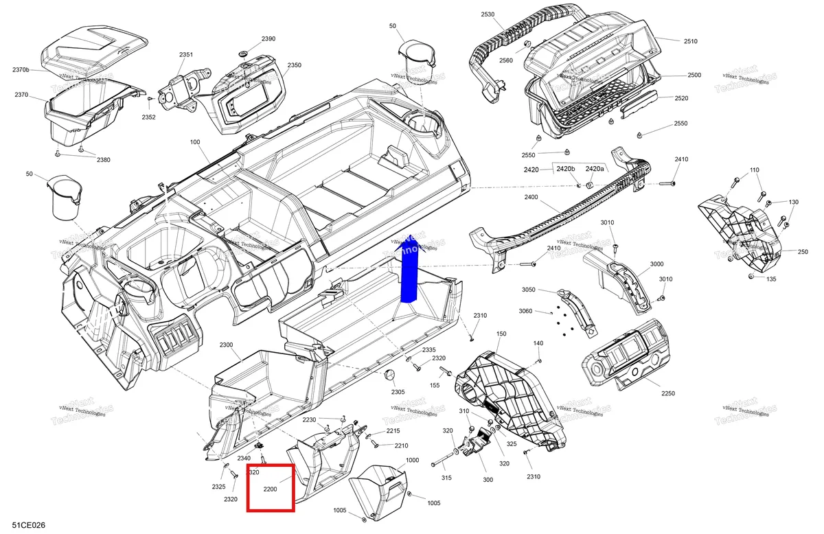 Деталь 707901118 на схеме узла 2025 Can-Am Defender - HD7 - XT - 7ESC - Dusty Navy - 62