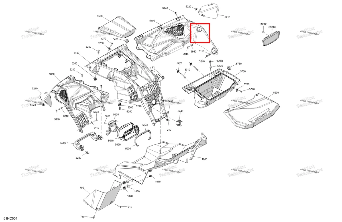 Деталь 707901128 на схеме узла 2023 Can-Am Maverick Turbo - DS Cab Interior - Dashboard