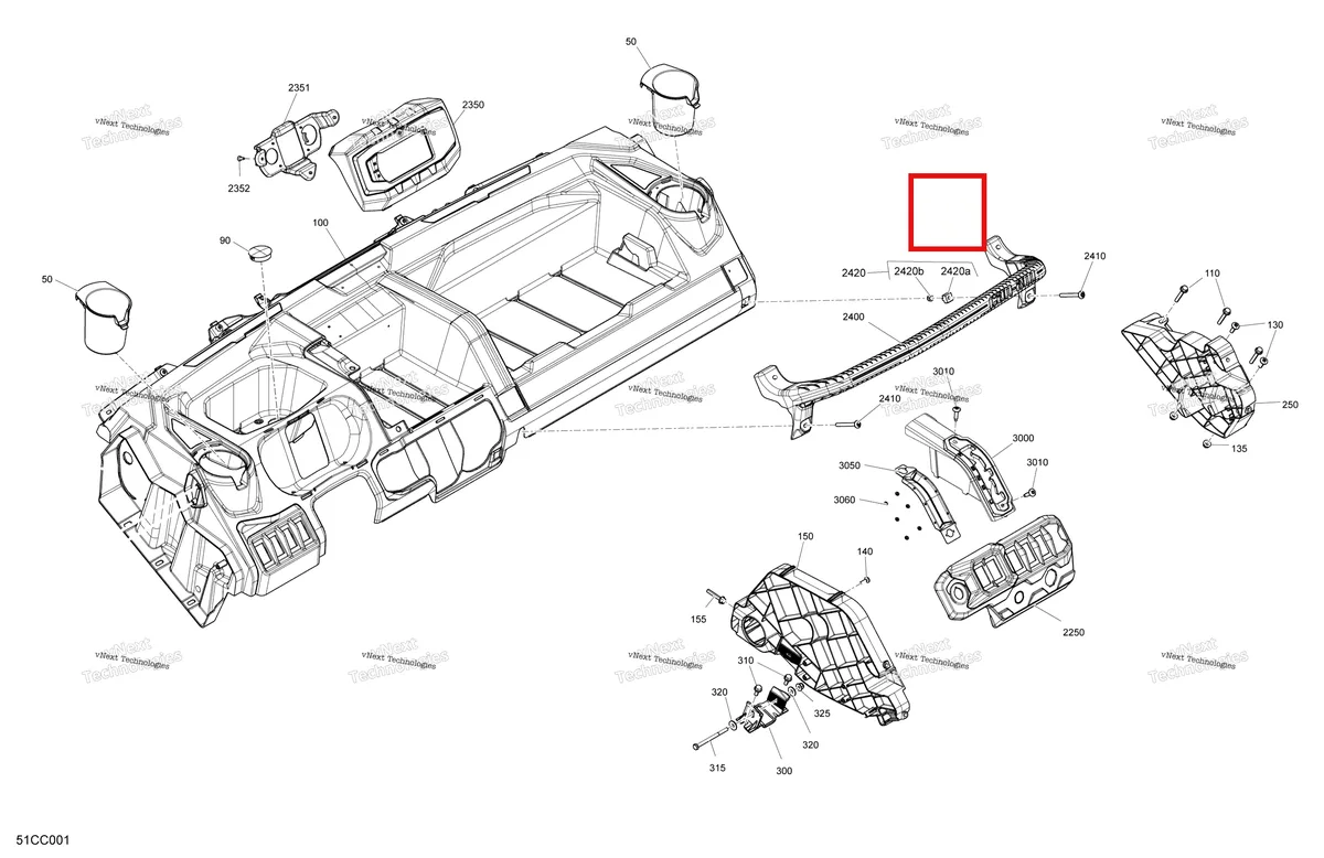 Деталь 707901131 на схеме узла 2023 Can-Am Defender HD7 - BASE Cab Interior - Dashboard
