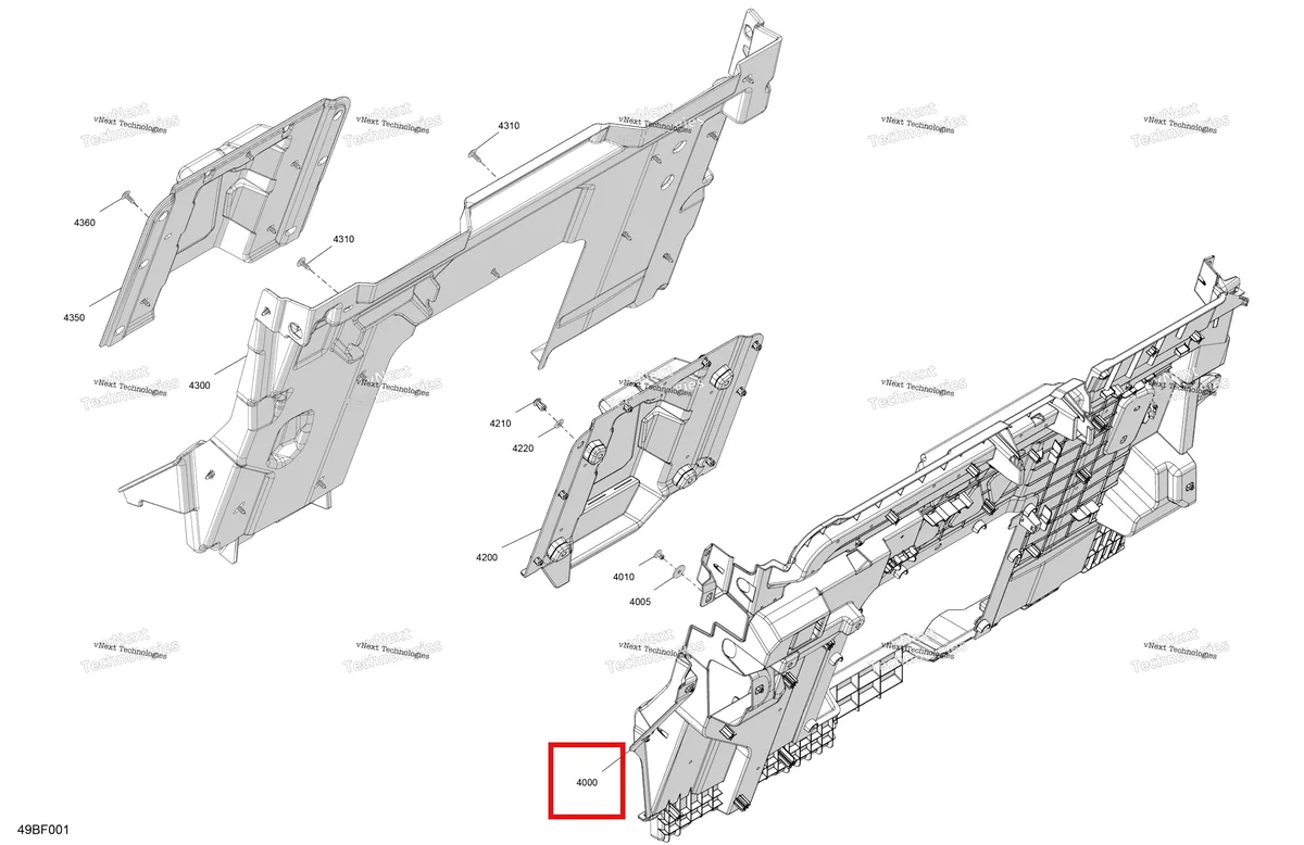 Деталь 707901139 (Задний Bulkhead Can-Am Commander MAX 1000R EFI XT (2024) (707901139)) на схеме узла 2026 Can-Am Commander MAX - 1000R EFI - XTP - 6CTB - Mineral Gray Satin - 64