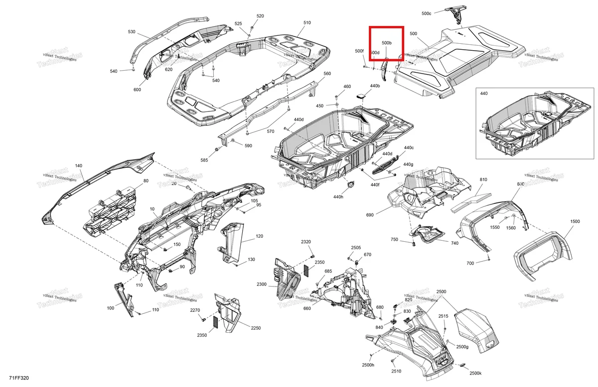 Деталь 707901191 на схеме узла 2026 Can-Am OUTLANDER - 4X4 - XTP - 1000R - 4HTB - CALI - Mineral Gray Satin Body - Front Section