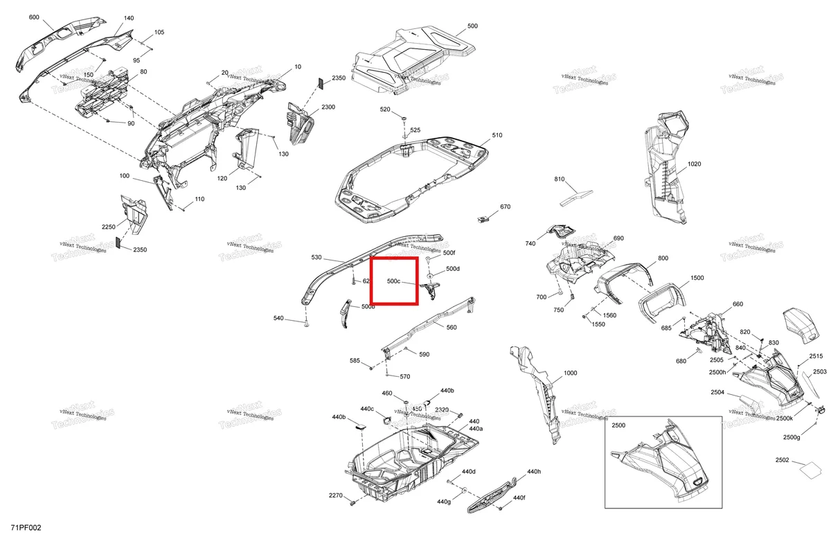 Деталь 707901192 (Защёлка Can-Am Outlander 4x4 XT 1000R (2025) (707901192)) на схеме узла 2026 Can-Am OUT-MAX - 6X6 - DPS - 850 EFI - 2HTA - Granite Grey Body - Front Section