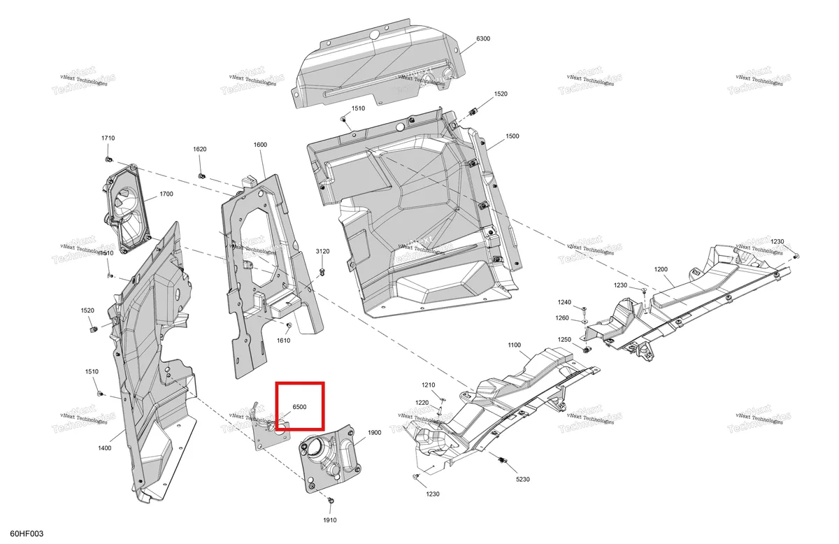 Деталь 707901329 (Корпус панель дефлектор Can-Am Maverick Turbo RR XRS (2026) (707901329)) на схеме узла 2026 Can-Am Maverick Max - TURBO RR - XRS SAS - 9NTE - Dusty Navy Satin - 72