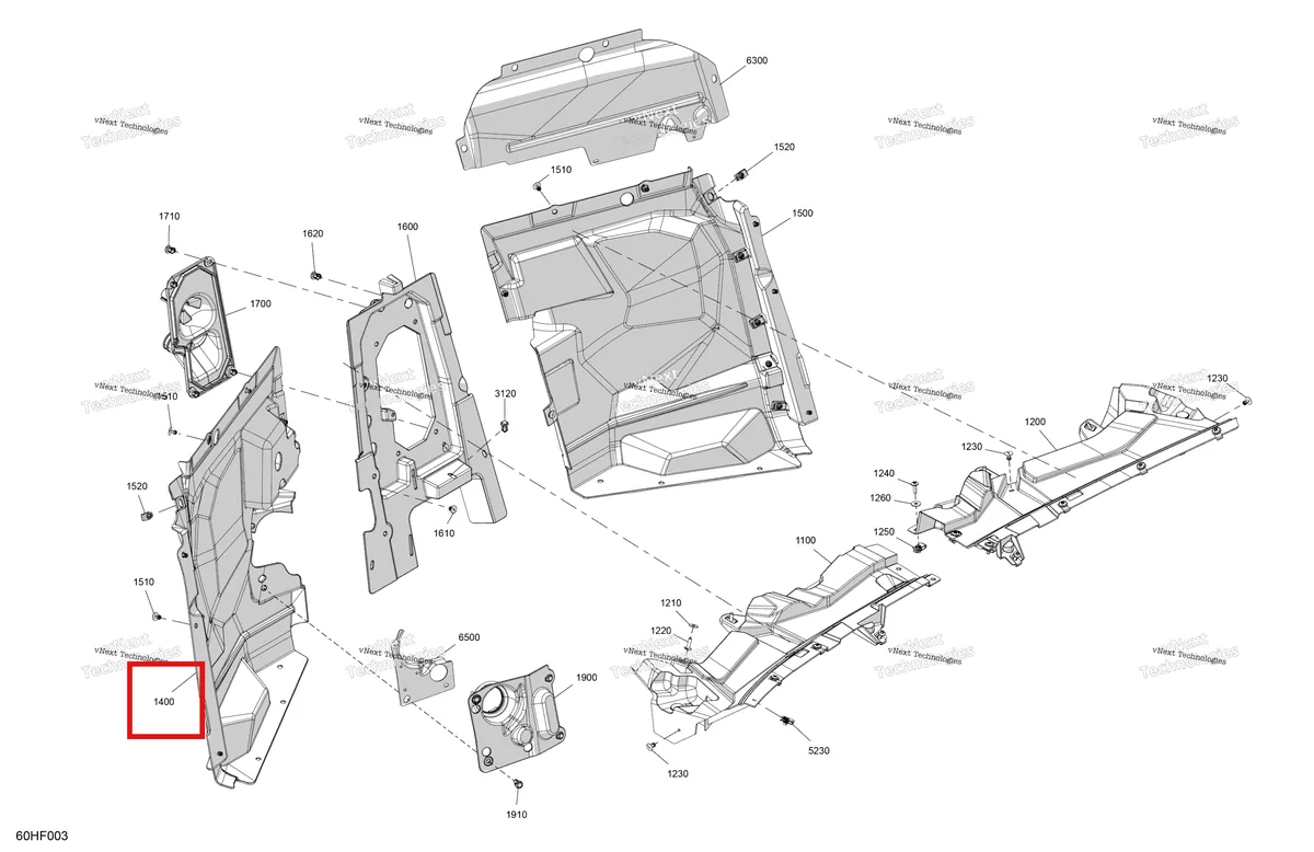 Деталь 707901349 (Передний Seperation панель Can-Am Maverick Turbo RR XRS (2026) (707901349)) на схеме узла 2026 Can-Am Maverick Max - TURBO RR - XRS SAS - 9NTE - Dusty Navy Satin - 72