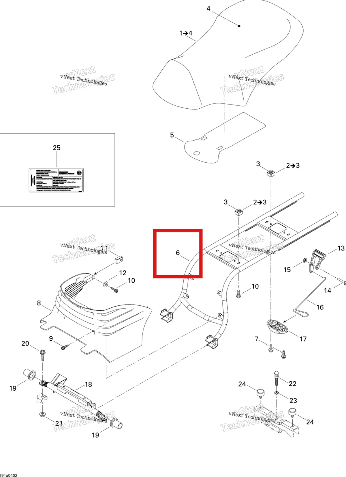 Деталь 708000003 на схеме узла 2004 Can-Am Traxter Auto Std & XT Seat