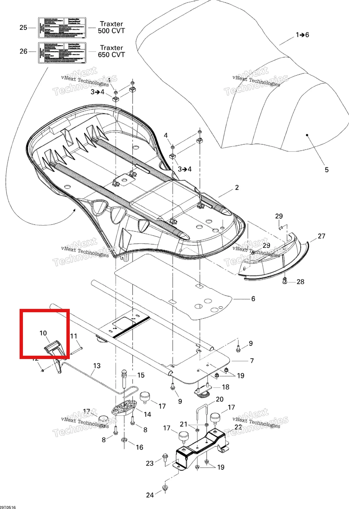 Деталь 708000010 на схеме узла Seat