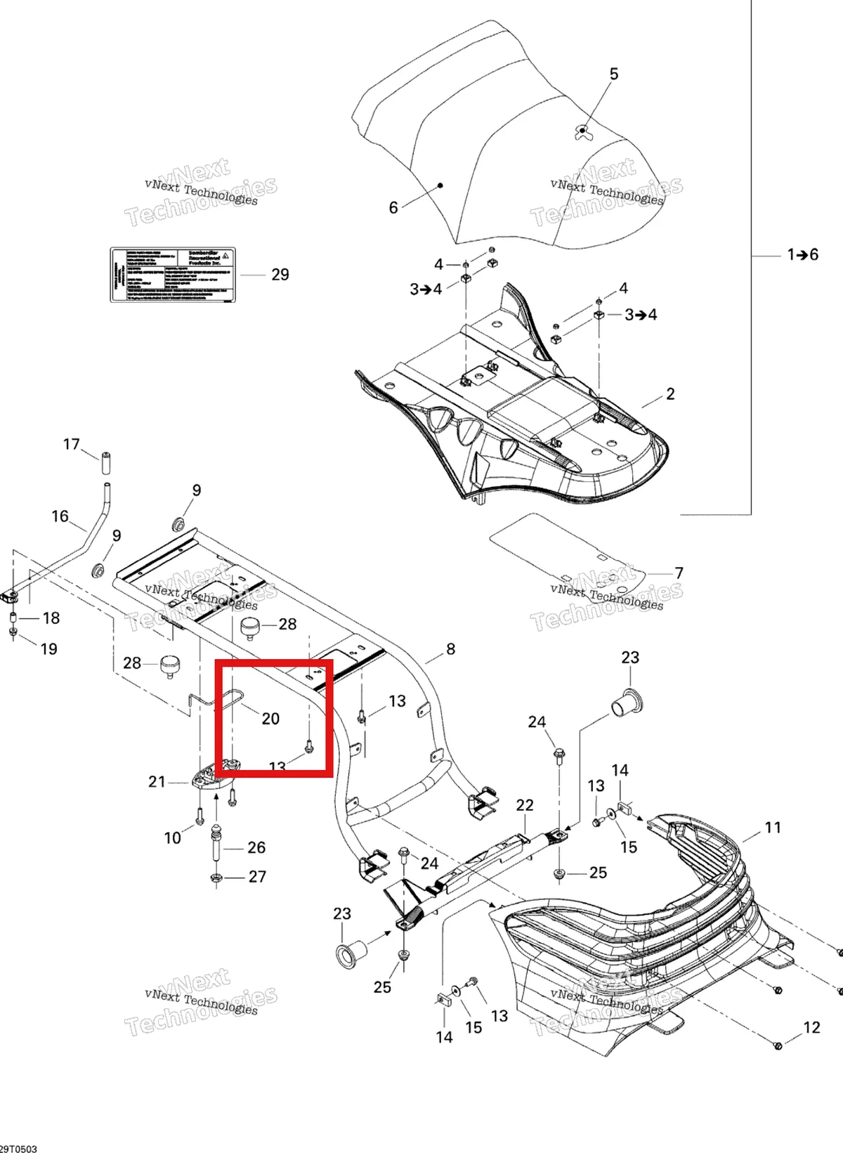 Деталь 708000073 на схеме узла 2005 Can-Am Traxter XL Seat