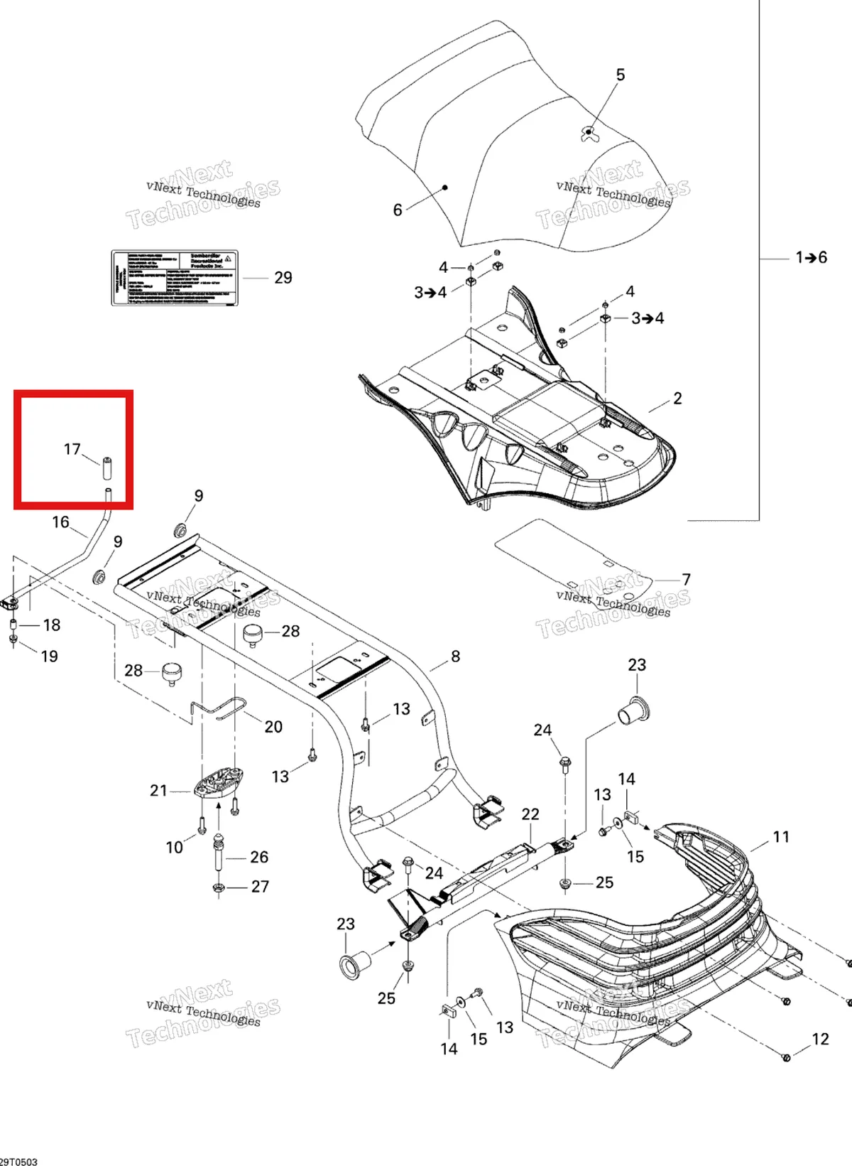 Деталь 708000087 на схеме узла 2005 Can-Am Traxter XL Seat