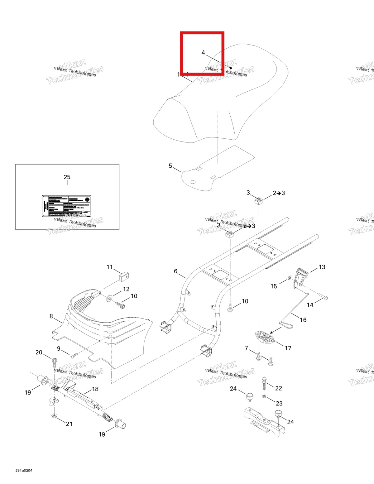 Деталь 708000148 на схеме узла 2003 Can-Am Traxter Autoshift Std Seat