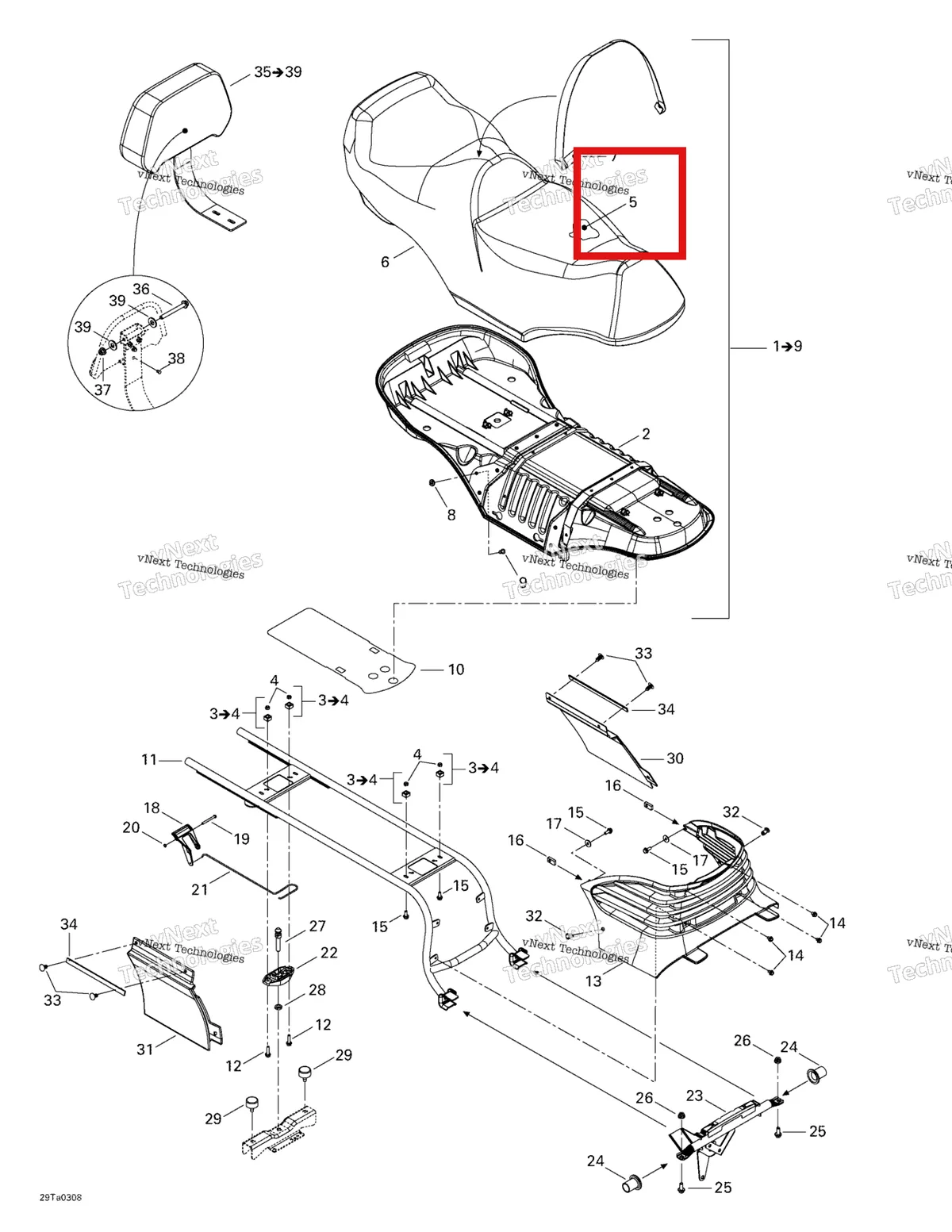 Деталь 708000171 на схеме узла 2003 Can-Am Traxter Max Seat