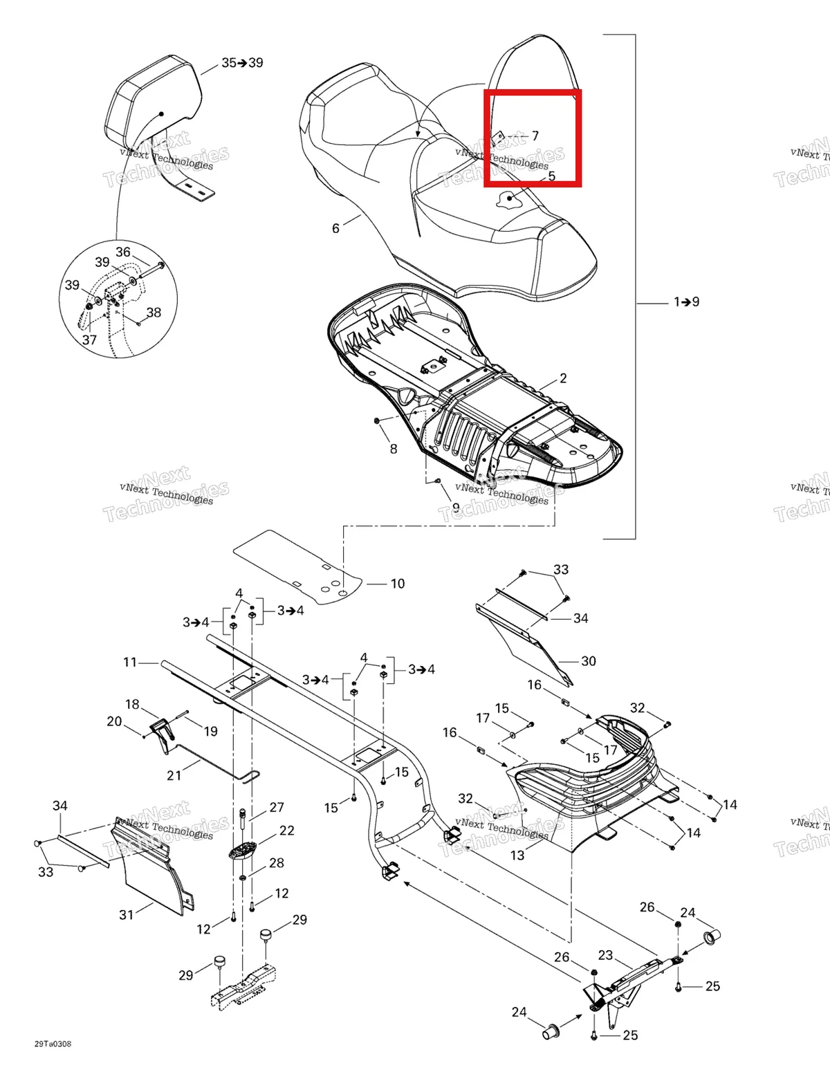 Деталь 708000200 на схеме узла 2003 Can-Am Traxter Max Seat