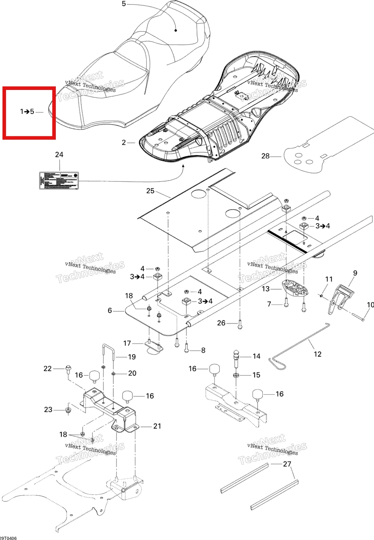 Деталь 708000256 на схеме узла 2004 Can-Am Quest MAX Seat