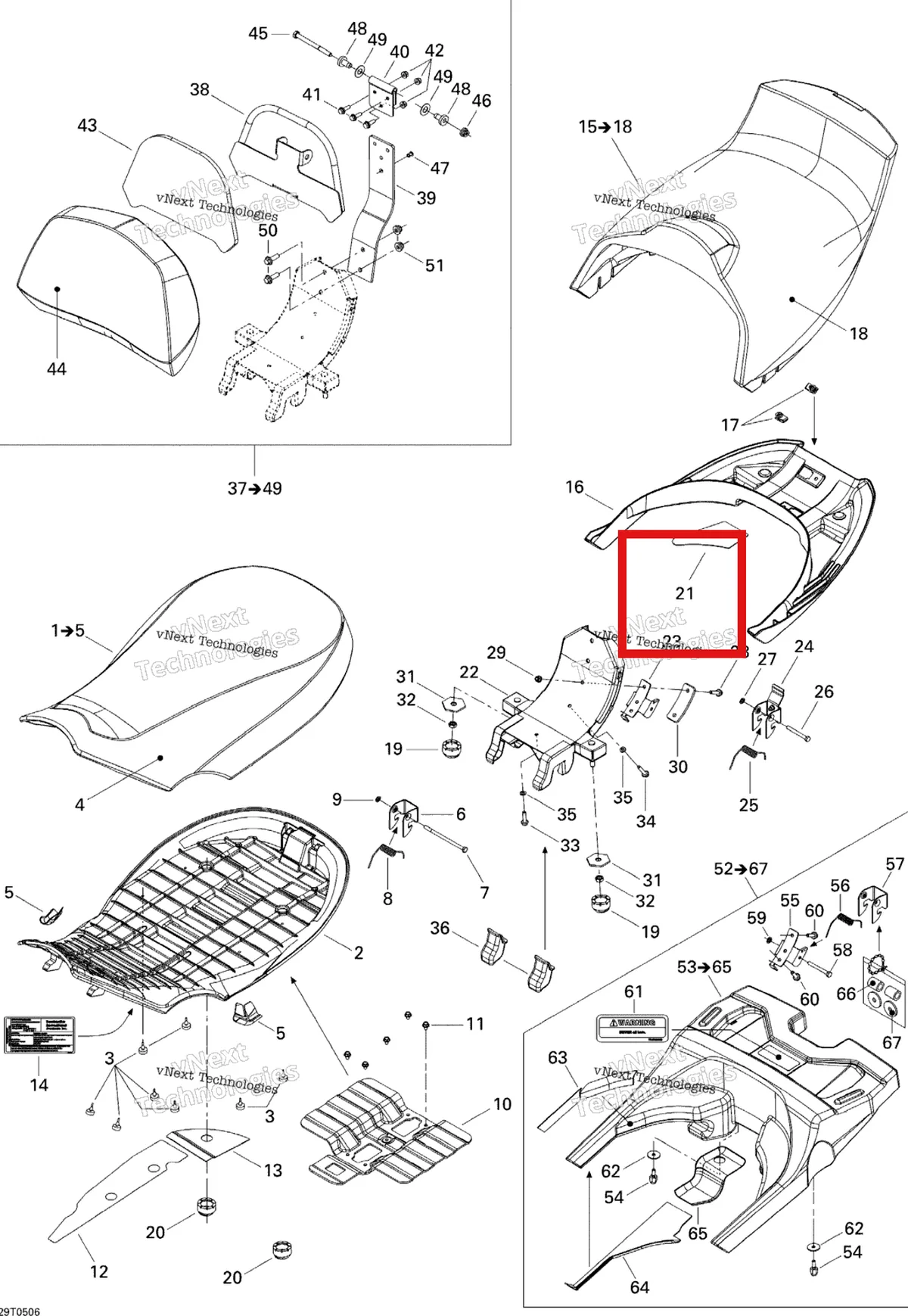 Деталь 708000268 на схеме узла 2005 Can-Am Outlander MAX 400 Seat
