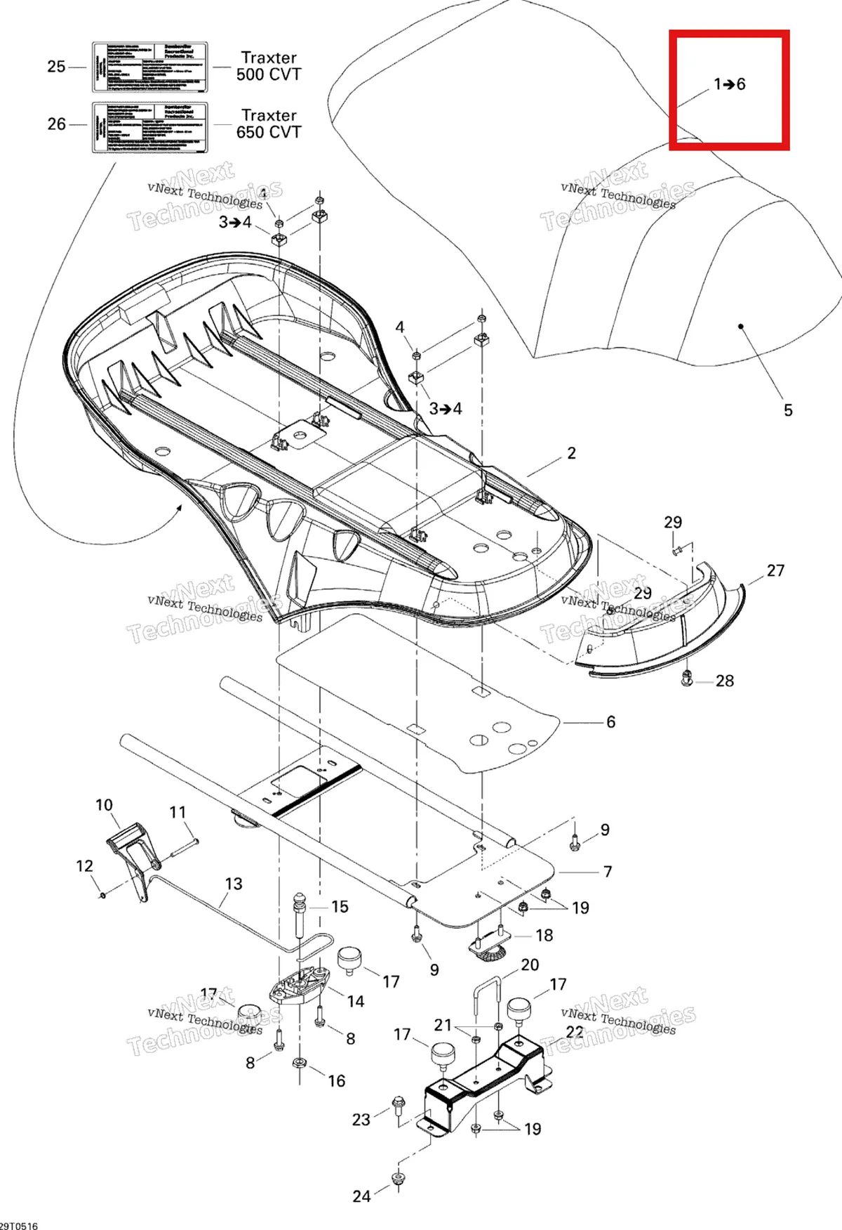 Деталь 708000283 на схеме узла Seat