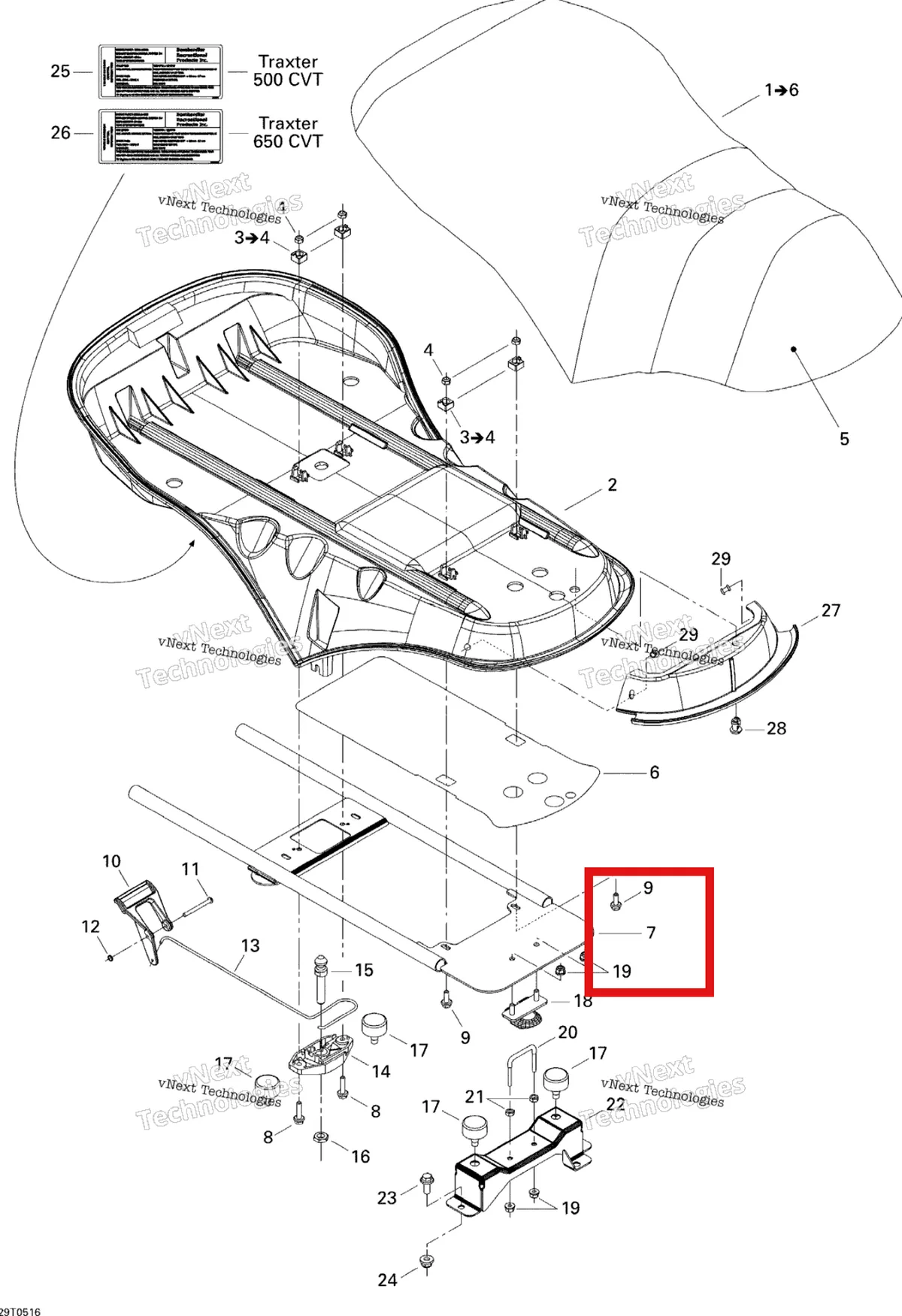 Деталь 708000299 на схеме узла Seat