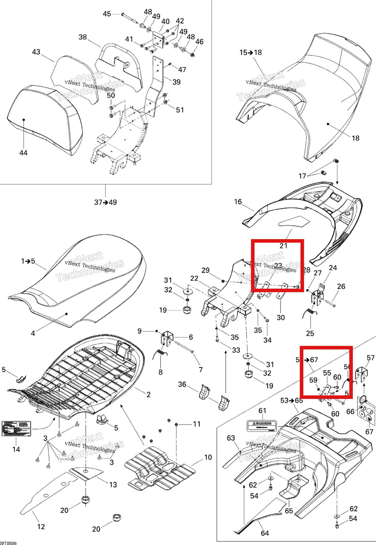 Деталь 708000309 на схеме узла 2005 Can-Am Outlander MAX 400 Seat