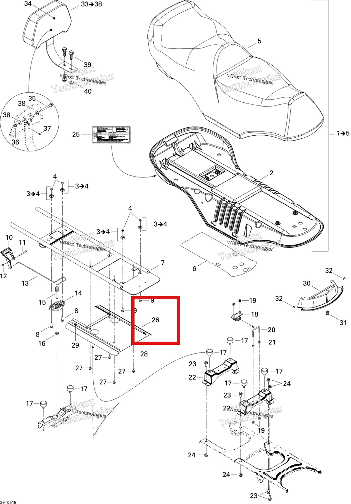 Деталь 708000326 на схеме узла 2005 Can-Am Traxter Max CVT 650 Seat