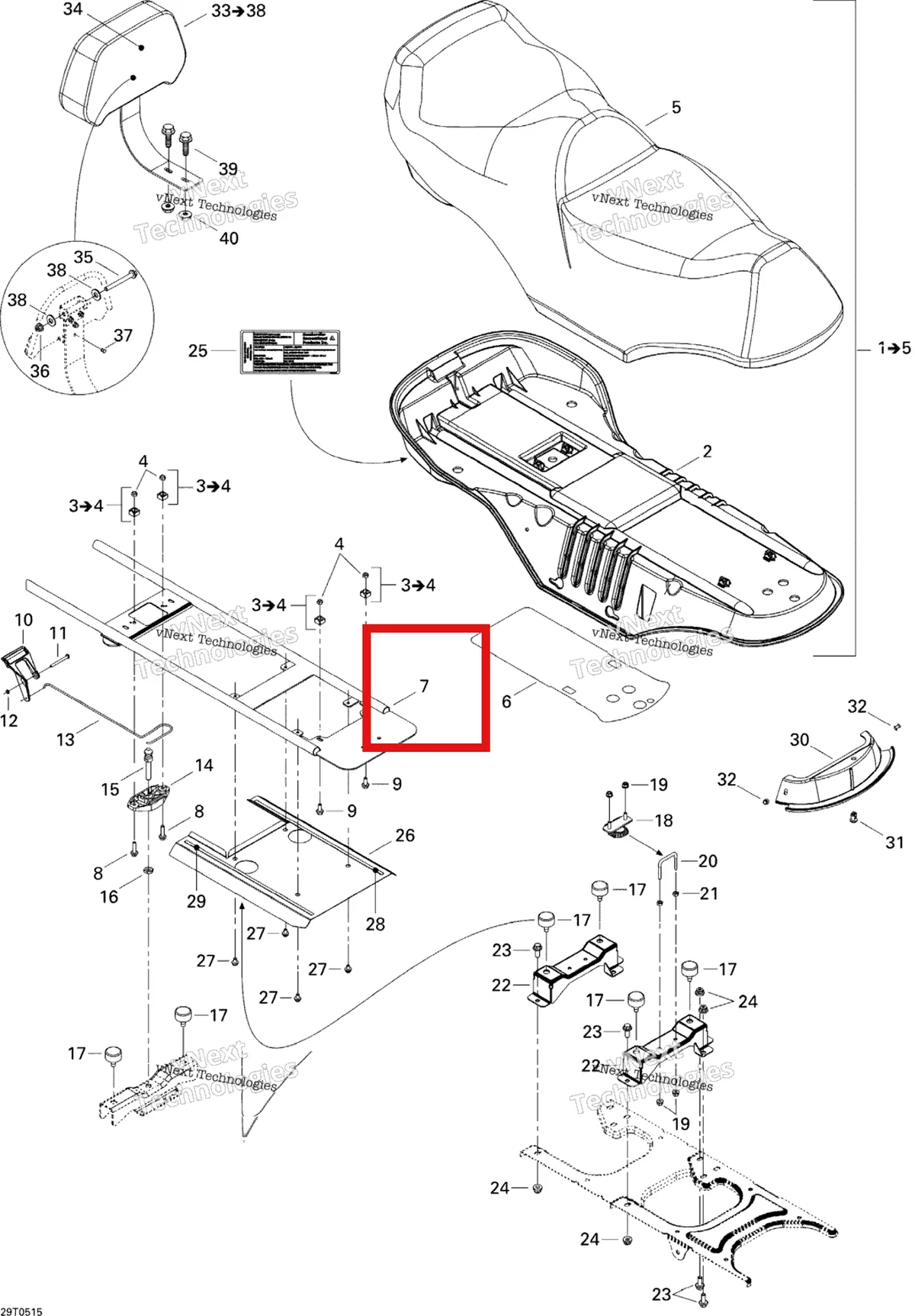 Деталь 708000354 на схеме узла 2005 Can-Am Traxter Max CVT 650 Seat
