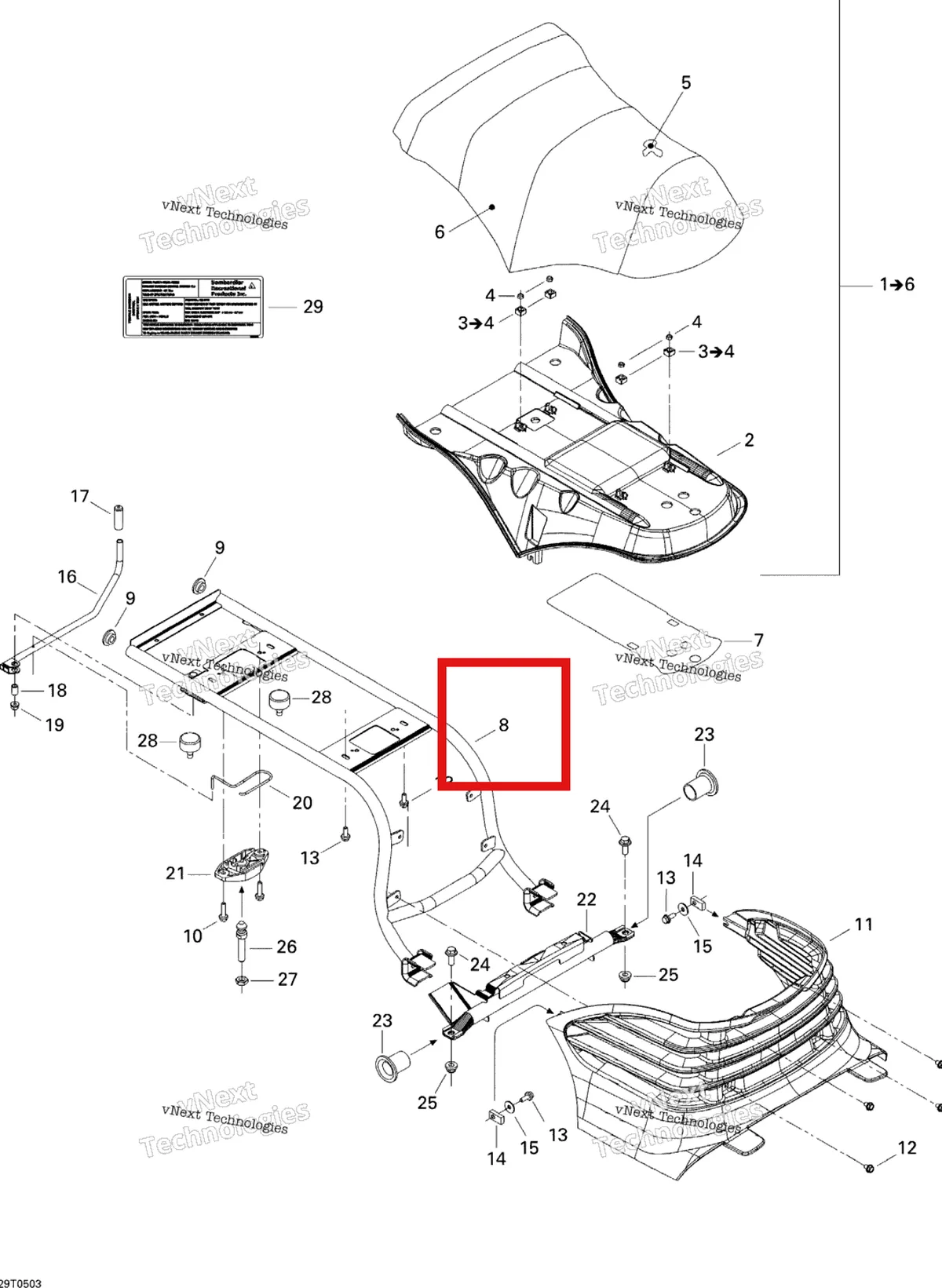 Деталь 708000386 на схеме узла 2005 Can-Am Traxter XL Seat