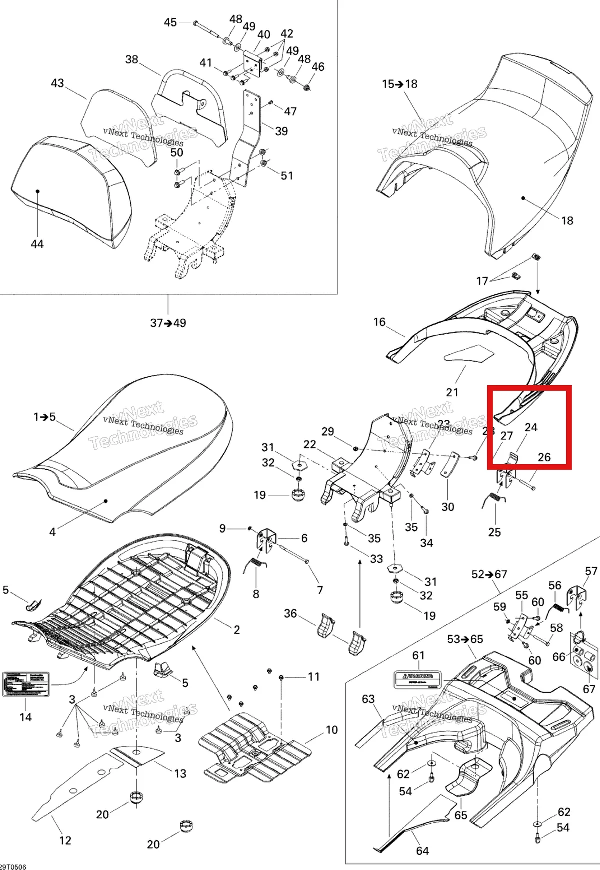 Деталь 708000398 на схеме узла 2005 Can-Am Outlander MAX 400 Seat