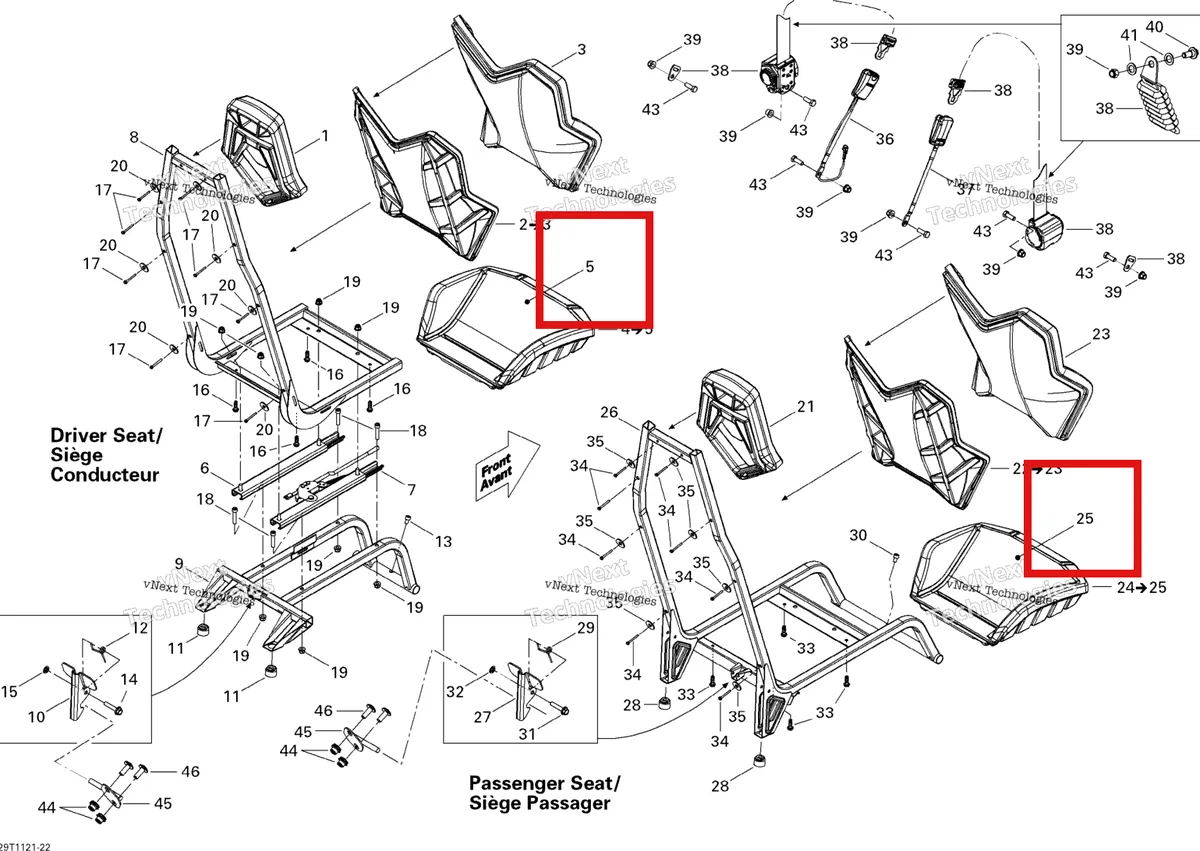 Деталь 708000674 на схеме узла 2011 Can-Am Commander 1000 Seat