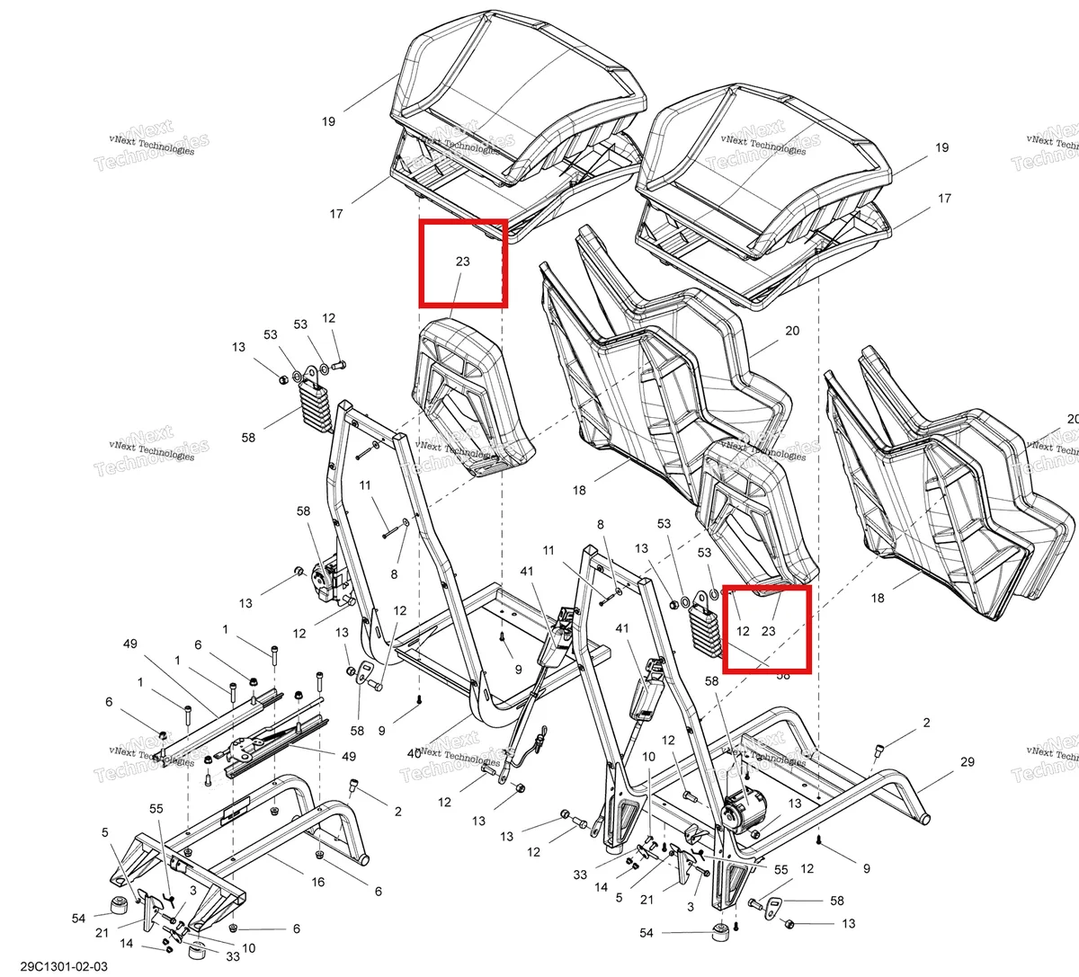 Деталь 708000711 на схеме узла 2013 Can-Am COMMANDER STD, DPS, XT, 800R EFI Seat