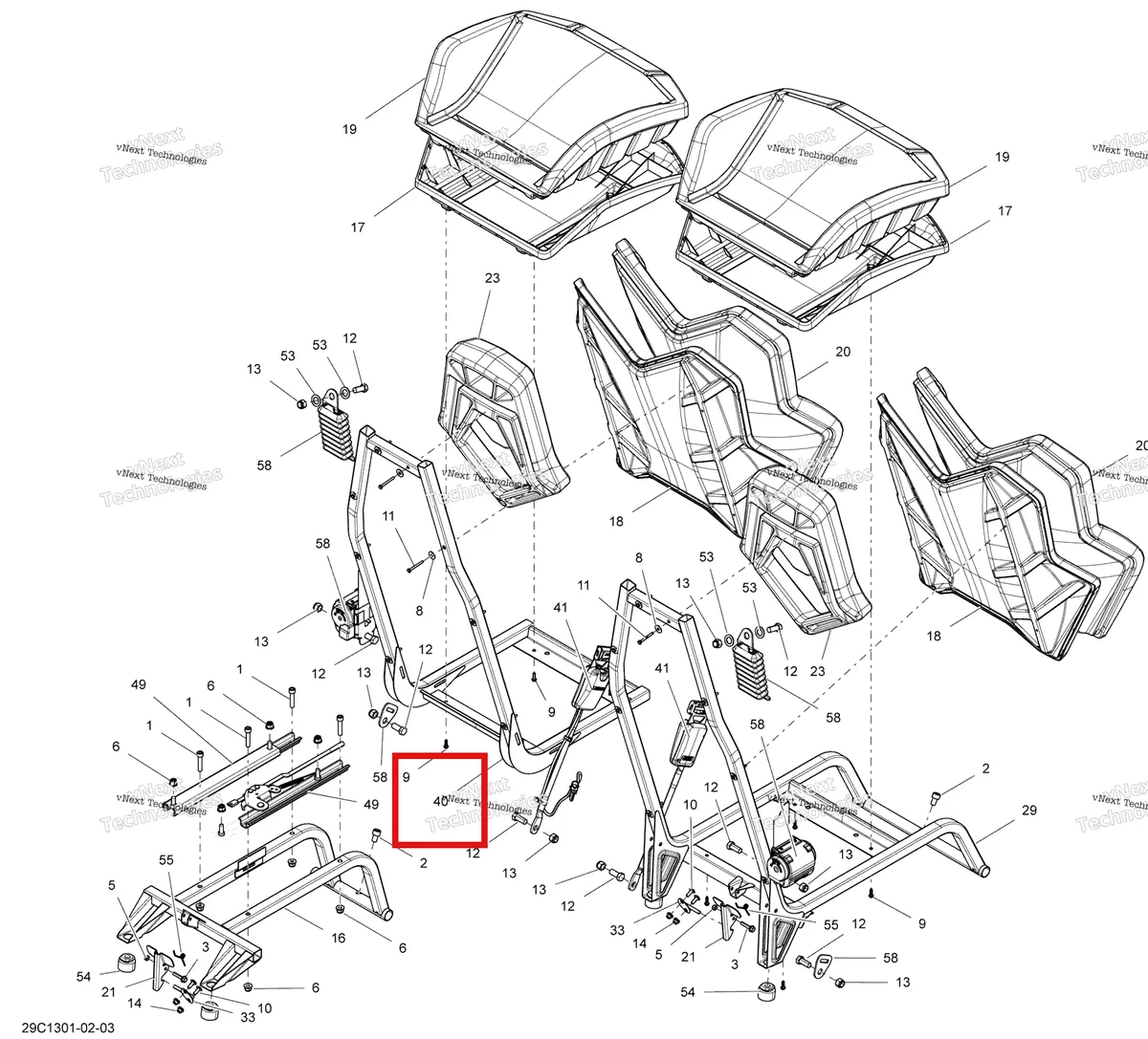 Деталь 708000739 на схеме узла 2013 Can-Am COMMANDER STD, DPS, XT, 800R EFI Seat