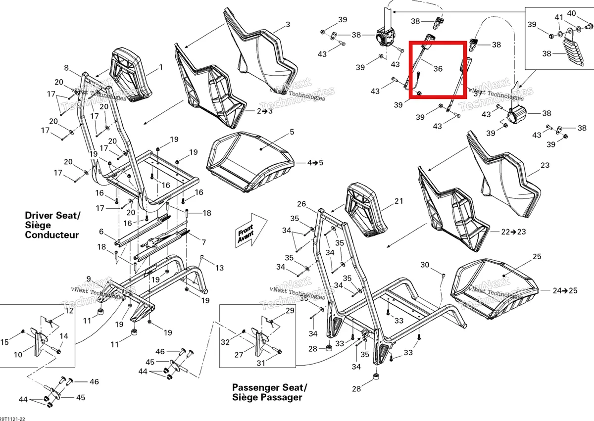 Деталь 708000843 на схеме узла 2011 Can-Am Commander 1000 Seat
