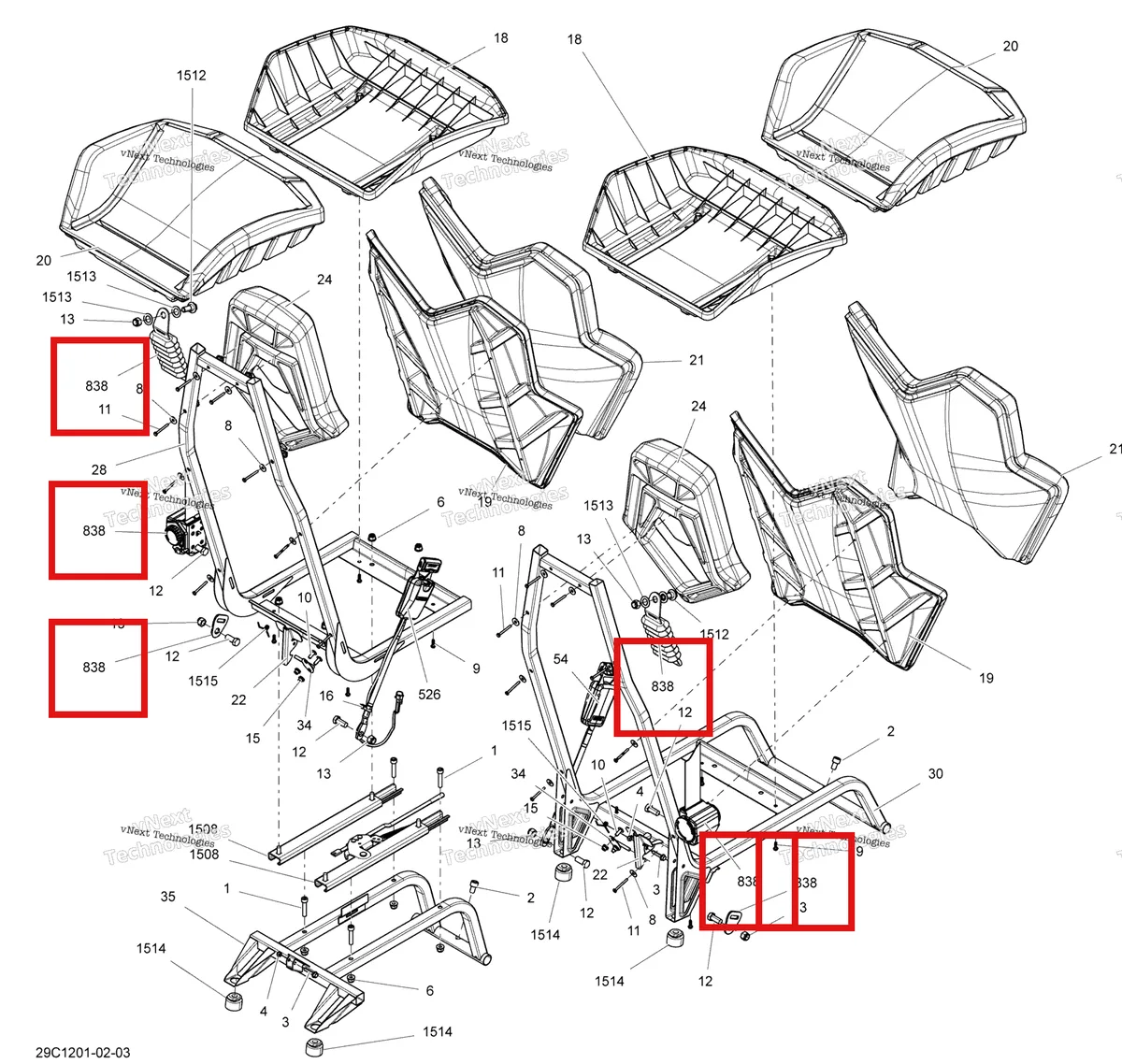 Деталь 708000845 на схеме узла 2012 Can-Am Commander LTD, 1000 EFI Seat