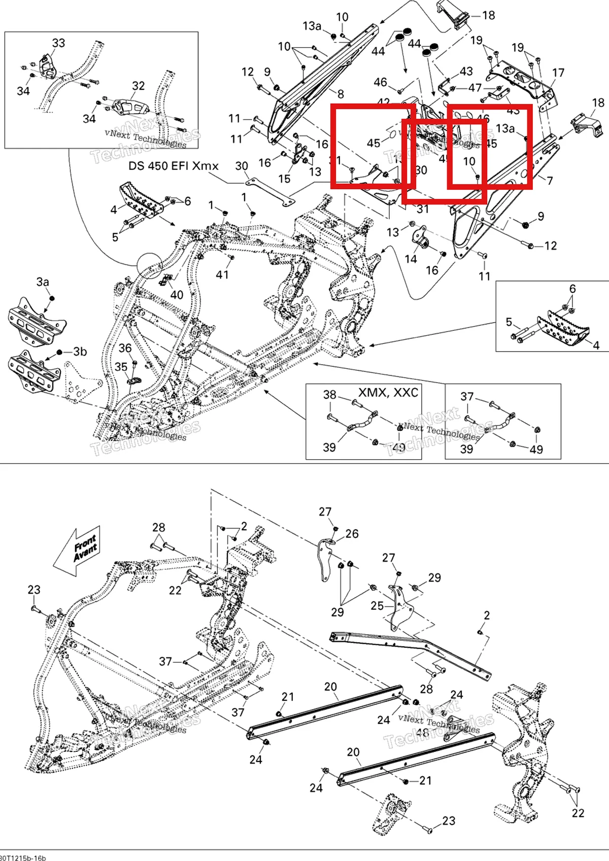 Деталь 708000862 на схеме узла 2015 Can-Am DS 450EFI STD Frame, System 2